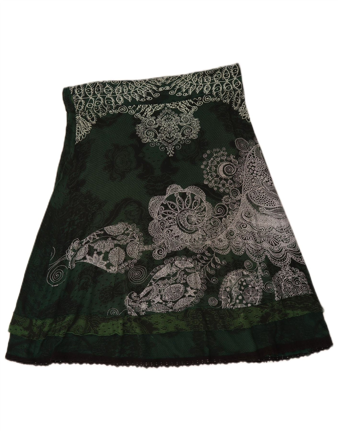 Desigual Damen A-Linienrock Medium W30 Grün geblümt