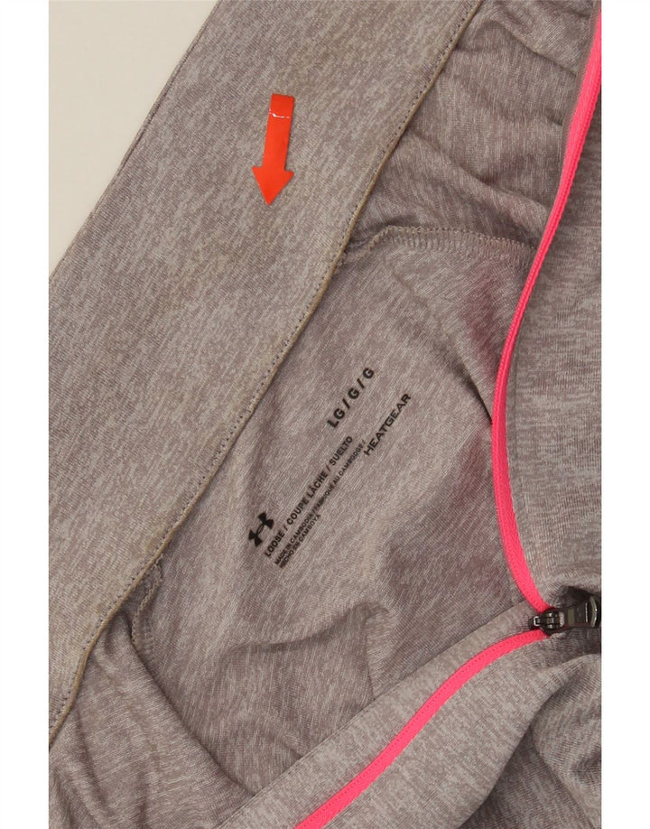 UNDER ARMOUR Womens Heat Gear Pullover Tracksuit Top UK 14 Large Grey Vintage Under Armour and Second-Hand Under Armour from Messina Hembry 