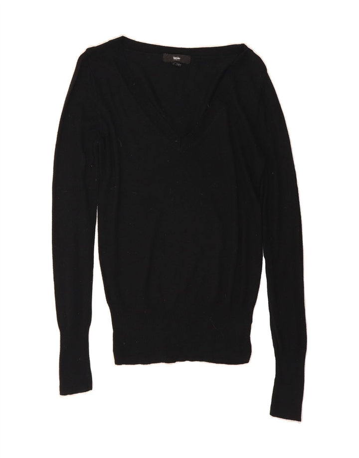 MOSSIMO Womens V-Neck Jumper Sweater UK 10 Small Black Rayon Vintage Mossimo and Second-Hand Mossimo from Messina Hembry 