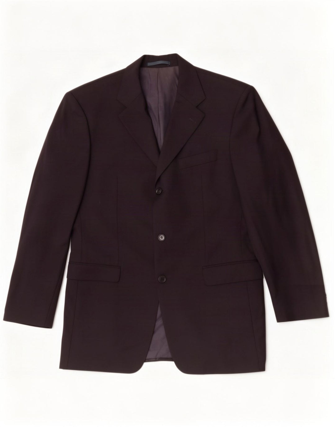 Hugo Boss Herren-Blazer mit 3 Knöpfen, IT 50, groß, marineblaue Schurwolle