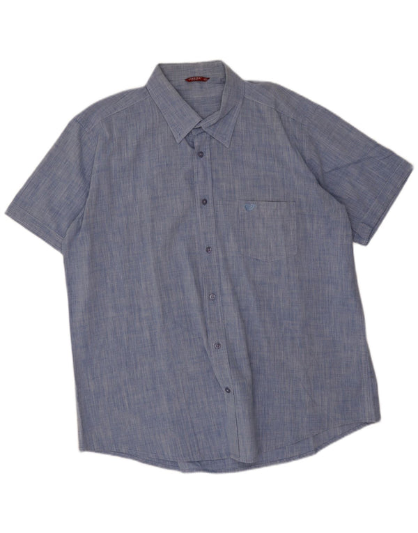 Carrera Herren Kurzarmhemd 2XL Blau Baumwolle