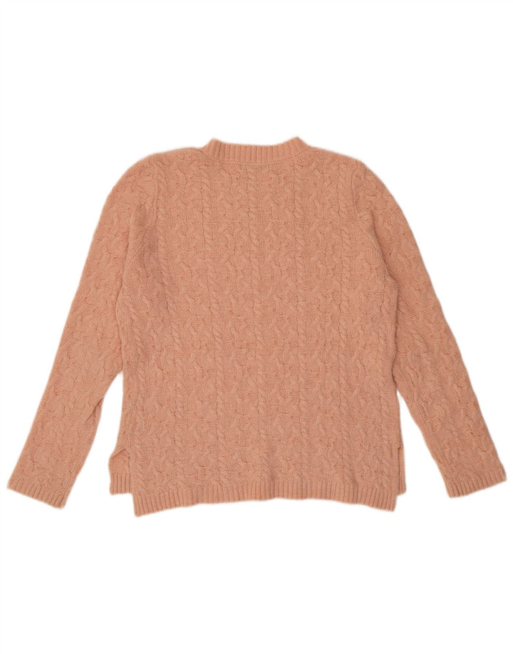 Zara Damen-Pullover mit Rundhalsausschnitt, UK 14, mittelrosa Nylon