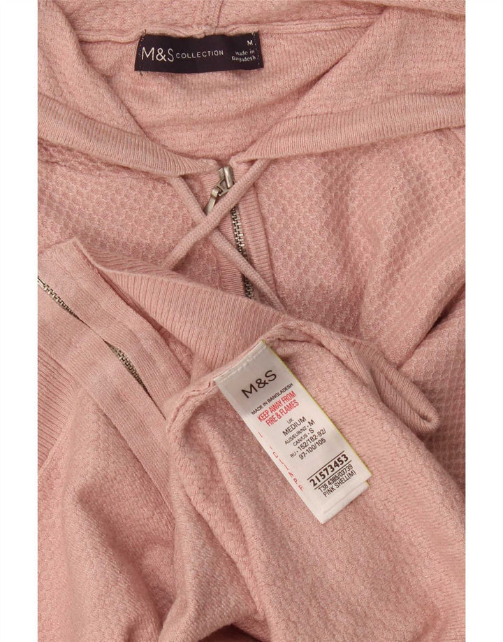 Marks & Spencer Damen-Kapuzenpullover mit Reißverschluss, UK 14, mittelrosa Viskose