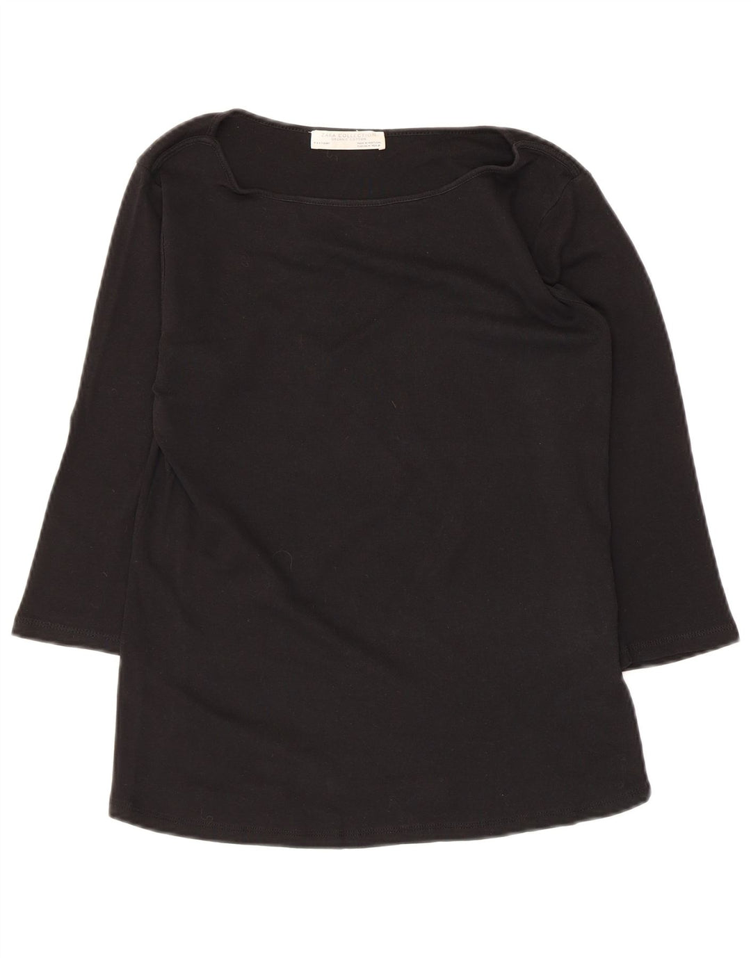 ZARA Womens Top 3/4 Sleeve UK 12 Medium Black