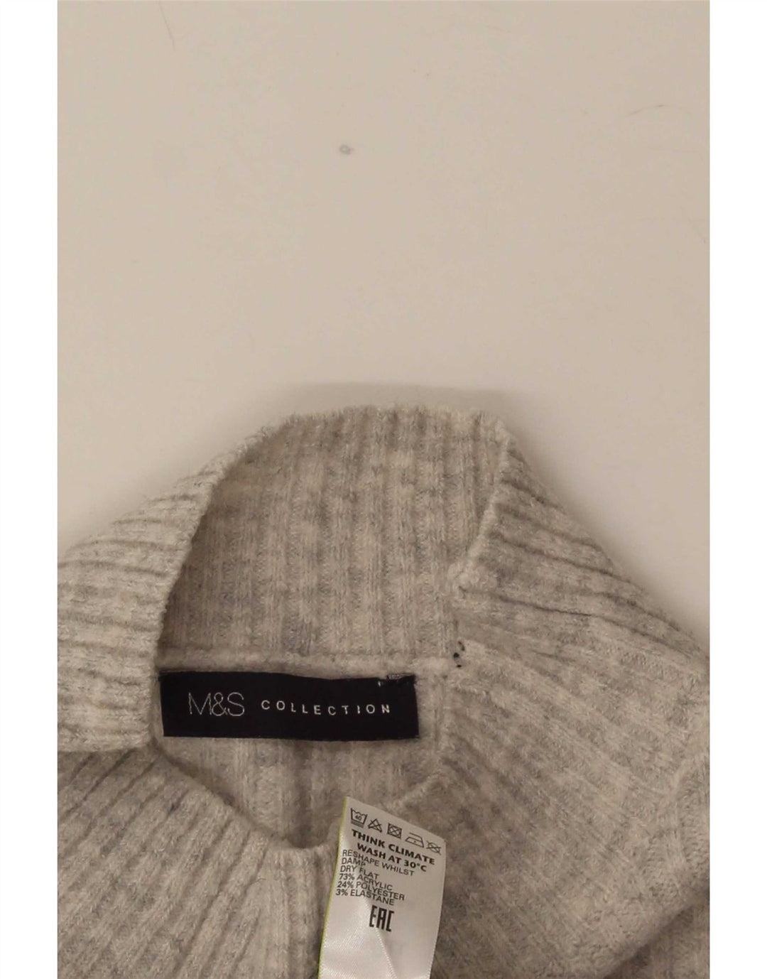 Marks & Spencer Damen-Pullover mit Rollkragen, Gr. 10, Größe S, Grau