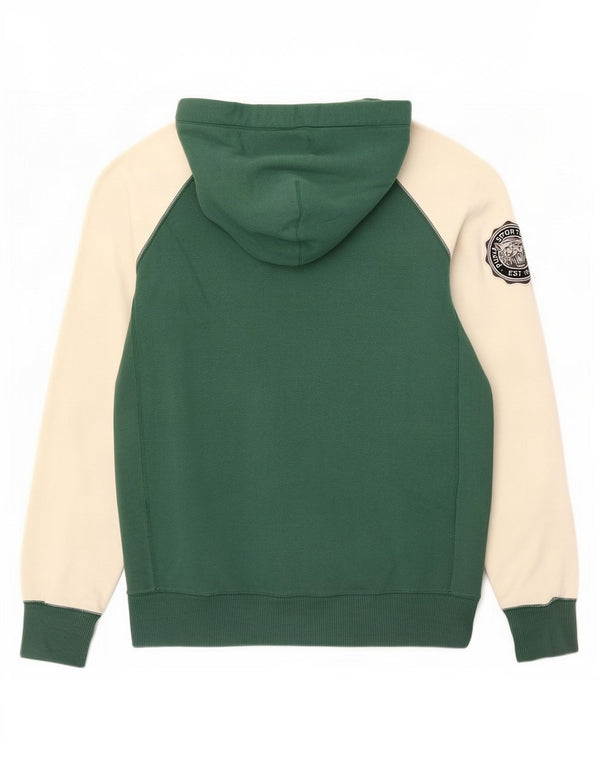 Puma Herren Graphic Hoodie Pullover Mittelgrüne Colourblock-Baumwolle