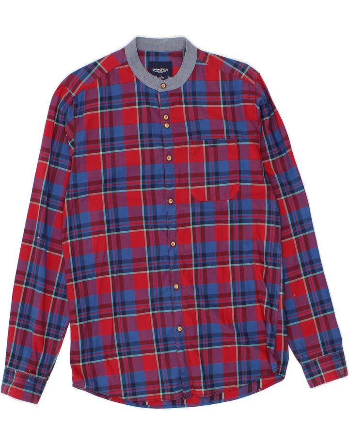 SPRINGFIELD Mens Shirt Medium Red Check Cotton Vintage Springfield and Second-Hand Springfield from Messina Hembry 