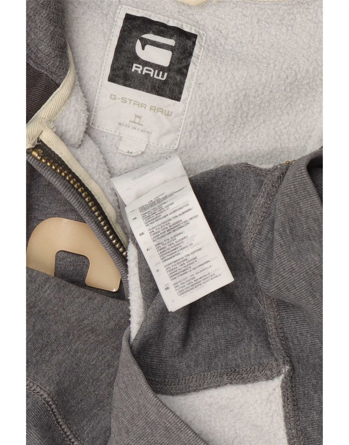 G-Star Herren-Kapuzenpullover mit grafischem Reißverschluss, mittelgraue Baumwolle