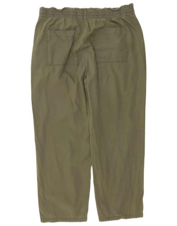 Marks & Spencer Damen-Hose mit hoher Taille und lockerer Passform, UK 18, XL, W38, L28, Khaki