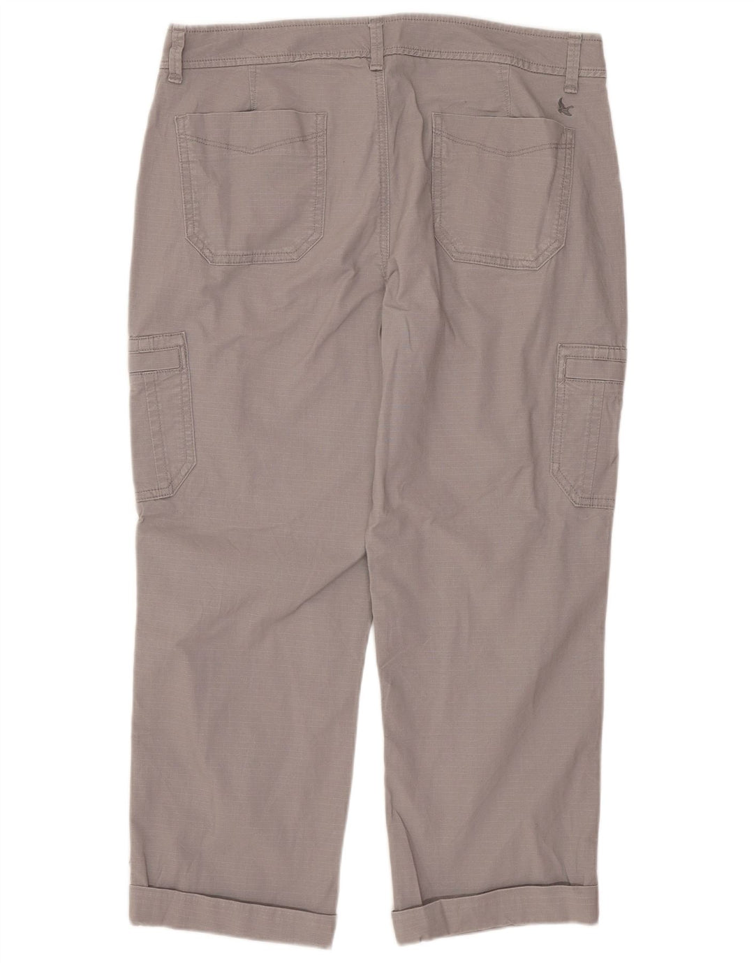Eddie Bauer Damen-Hose, kurz geschnitten, US 10, Größe L, W34, L24, graue Baumwolle