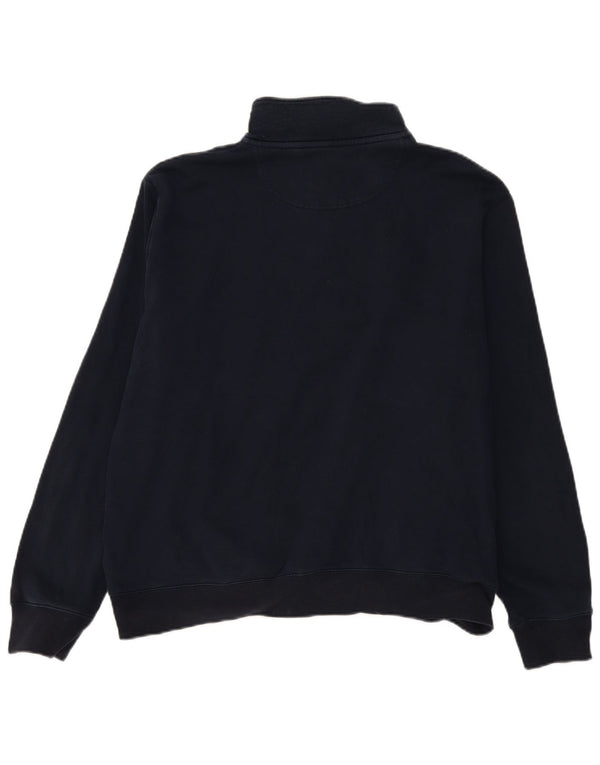Marks & Spencer Herren-Sweatshirt mit Reißverschluss am Hals, XL, Marineblau, Baumwolle