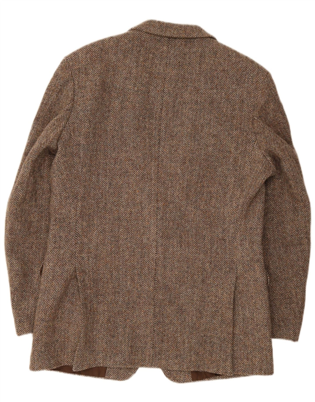 Harris Tweed Herren St. Michael Blazer Jacke UK 40 Großes braunes Fischgrätenmuster
