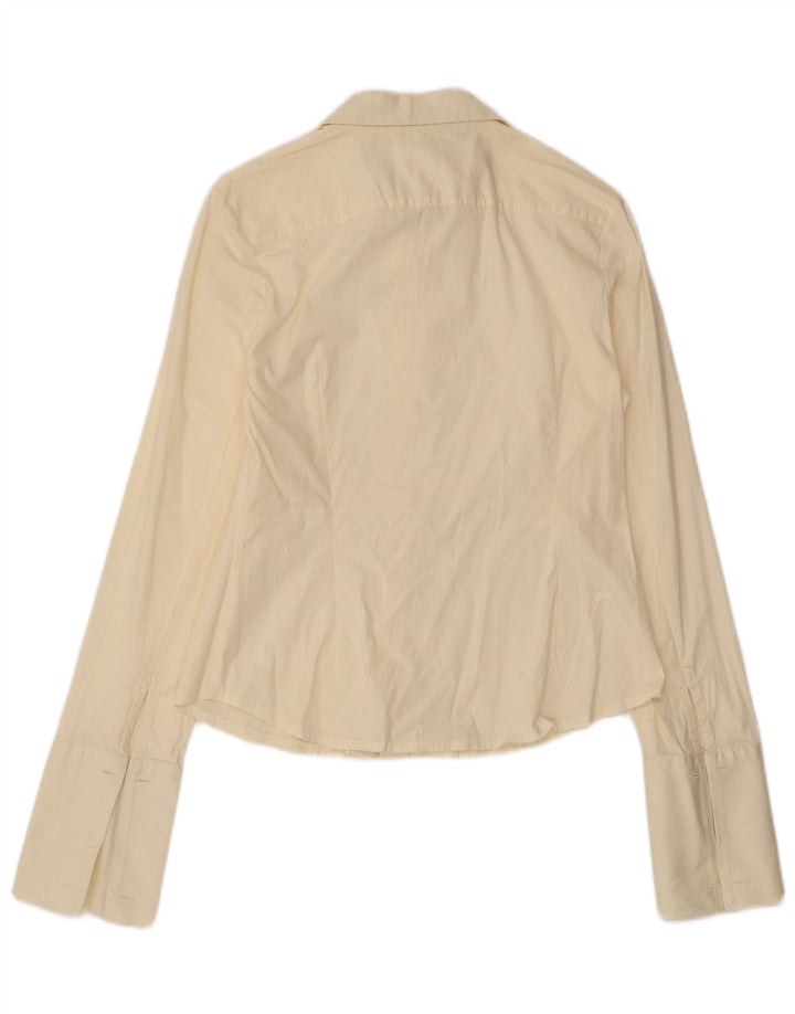 Laura Ashley Damen formelles Hemd, UK 12, mittelbeige Baumwolle