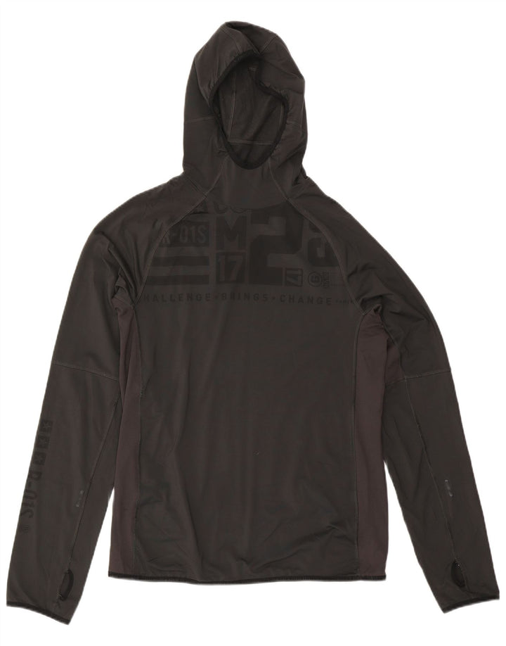 Reebok Herren Kapuzenshirt mit Grafik, langärmlig, groß, aus schwarzem Polyester