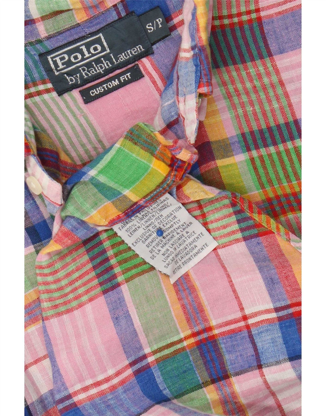 Polo Ralph Lauren Herren-Hemd mit individueller Passform, klein, mehrfarbig, kariert, Leinen