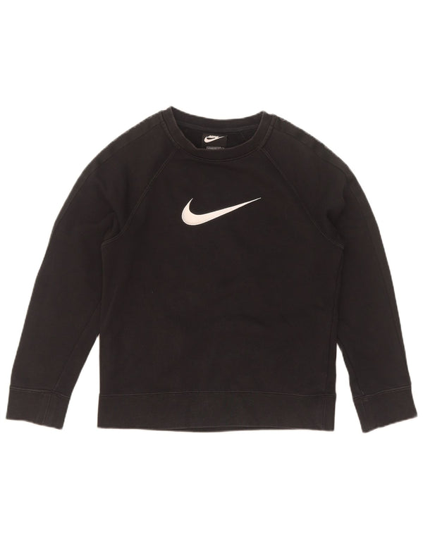 Nike Jungen-Sweatshirt mit Swoosh-Grafik, 10–11 Jahre, mittelgroß, Schwarz