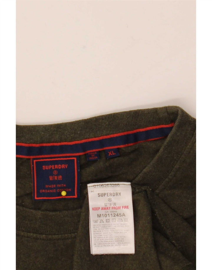 Superdry Herren T-Shirt Top XL Khaki Baumwolle