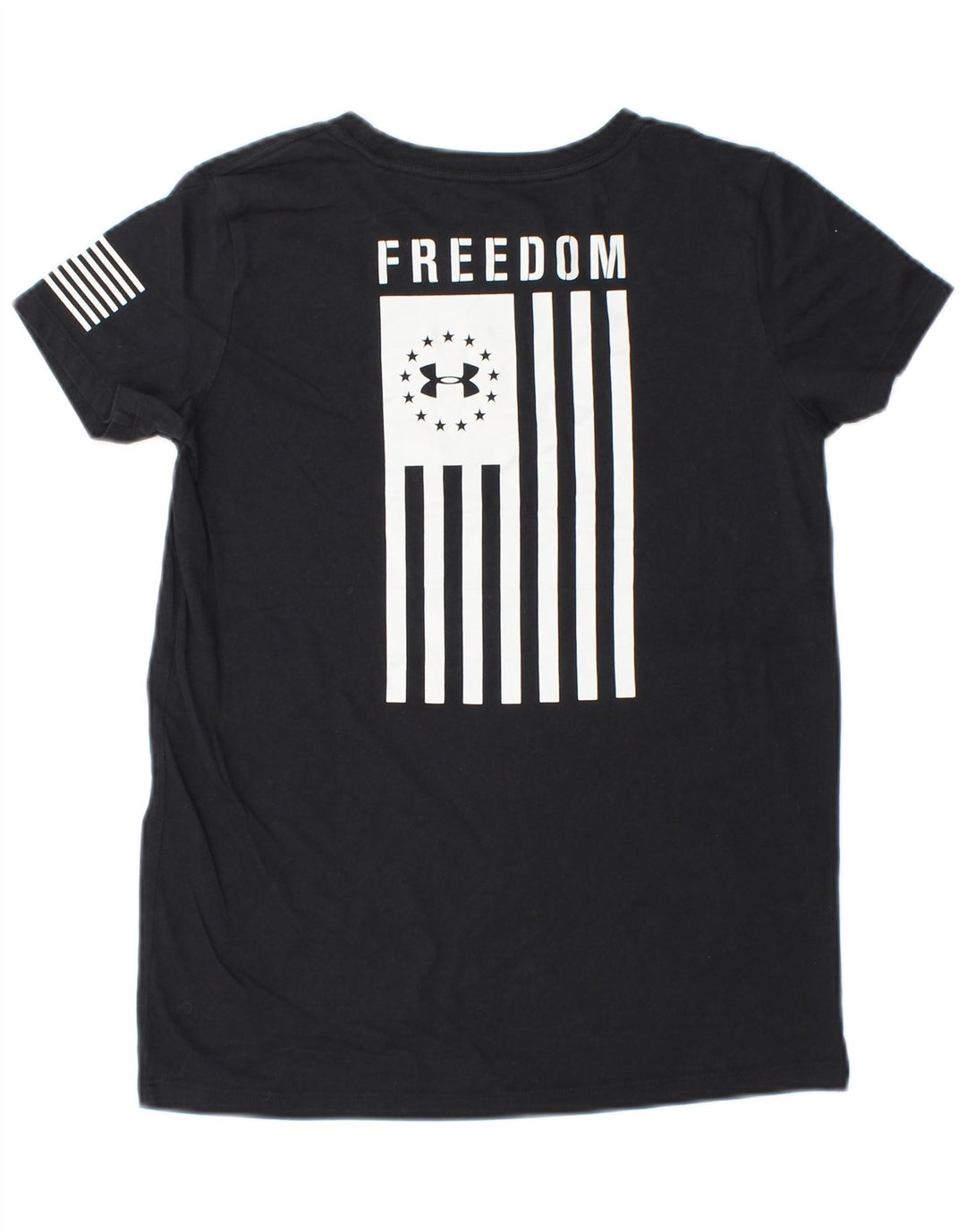 UNDER ARMOUR Damen Grafik-T-Shirt-Oberteil UK 6 XS Schwarz gestreift