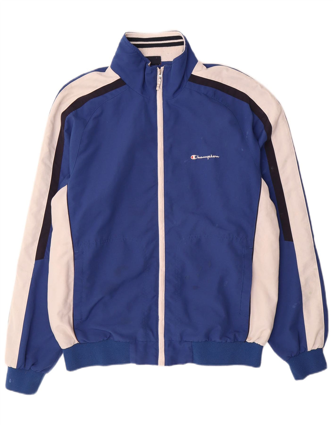 Champion Herren-Trainingsanzugoberteil, XL, blaues Colourblock-Polyester
