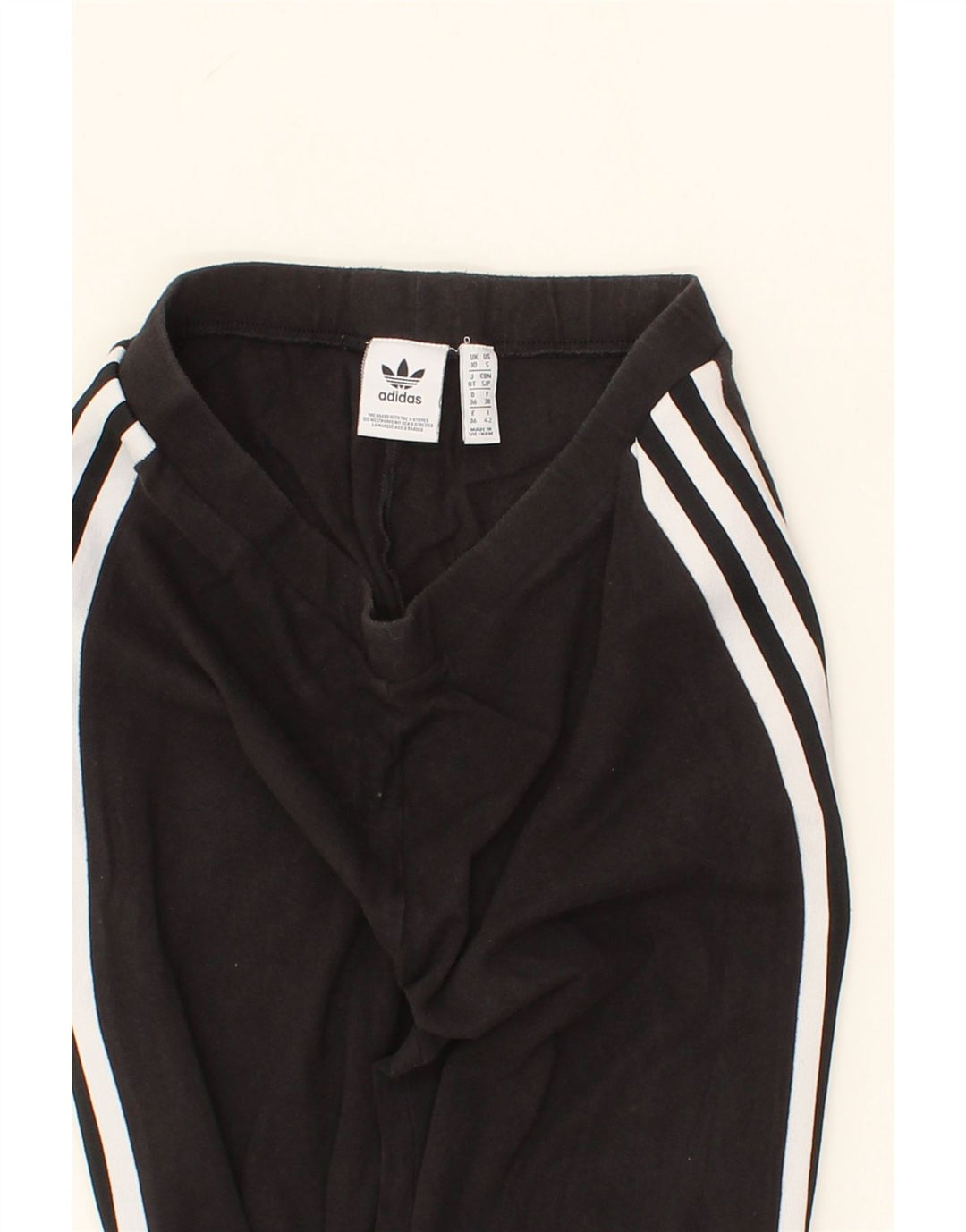 ADIDAS Womens Leggings UK 10 Small Black Cotton Vintage Adidas and Second-Hand Adidas from Messina Hembry 