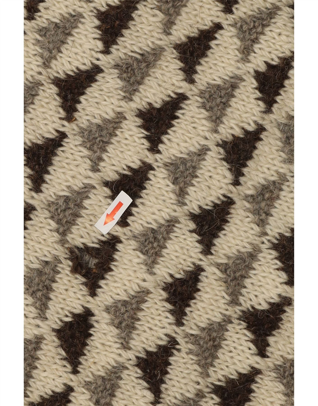 Vintage Herren-Pullover mit Rundhalsausschnitt, mittelgroß, cremefarben, geometrisch