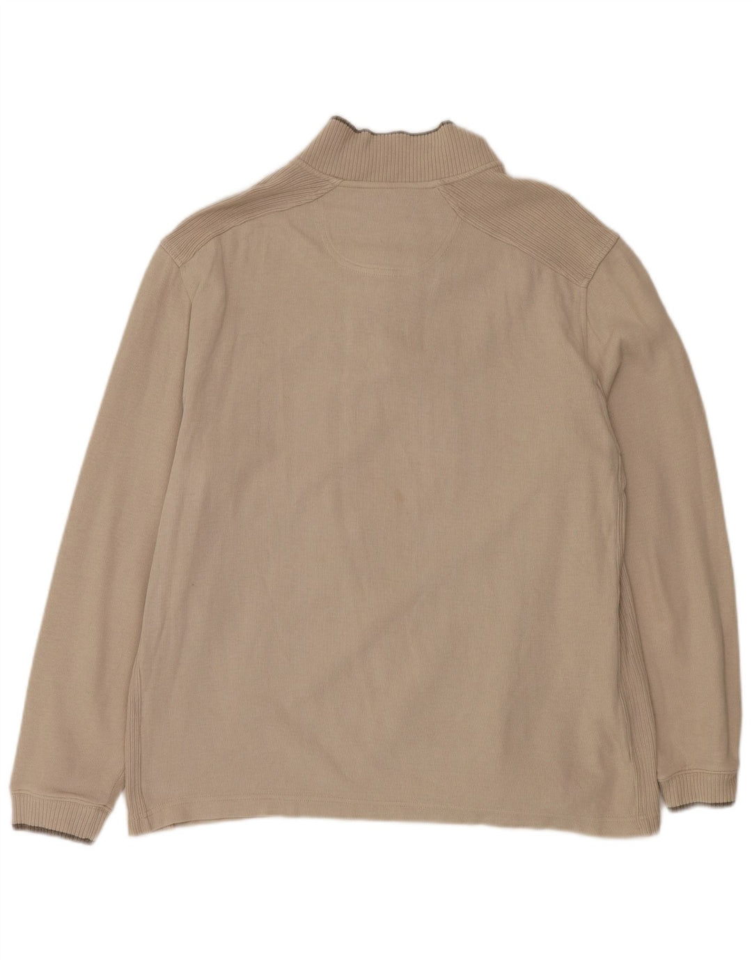 Izod Herren-Oberteil mit Reißverschluss, langärmlig, groß, beige Baumwolle