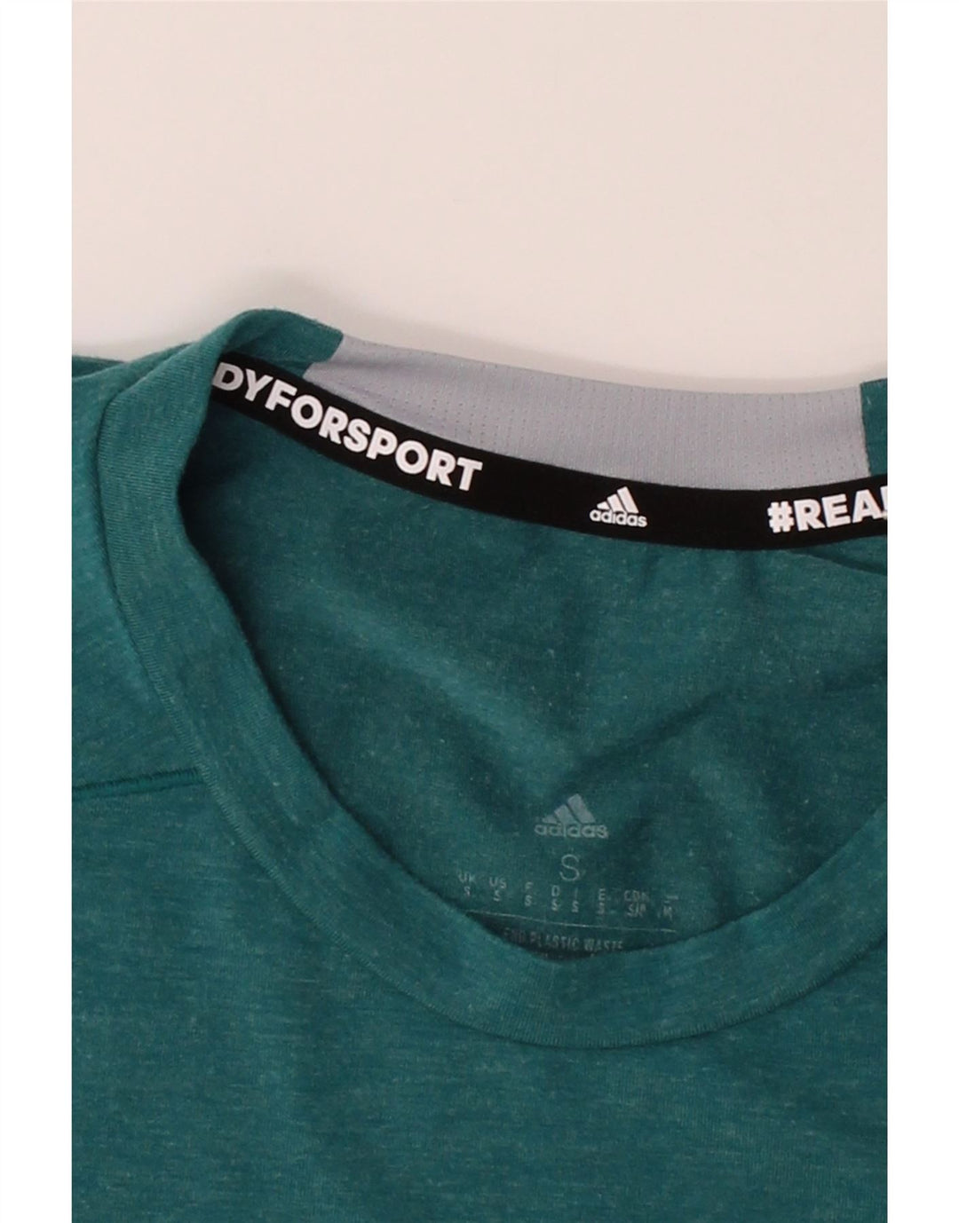 ADIDAS Mens T-Shirt Top Small Green Flecked Polyester Vintage Adidas and Second-Hand Adidas from Messina Hembry 