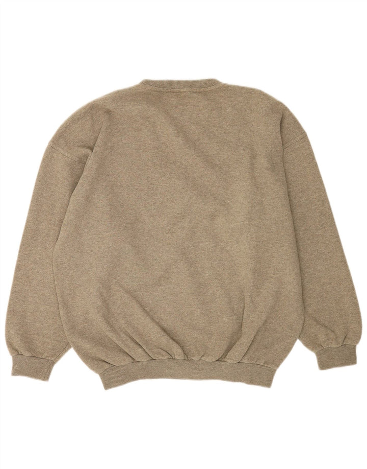 Vintage Herren Grafik Sweatshirt Pullover Große graue geometrische Baumwolle