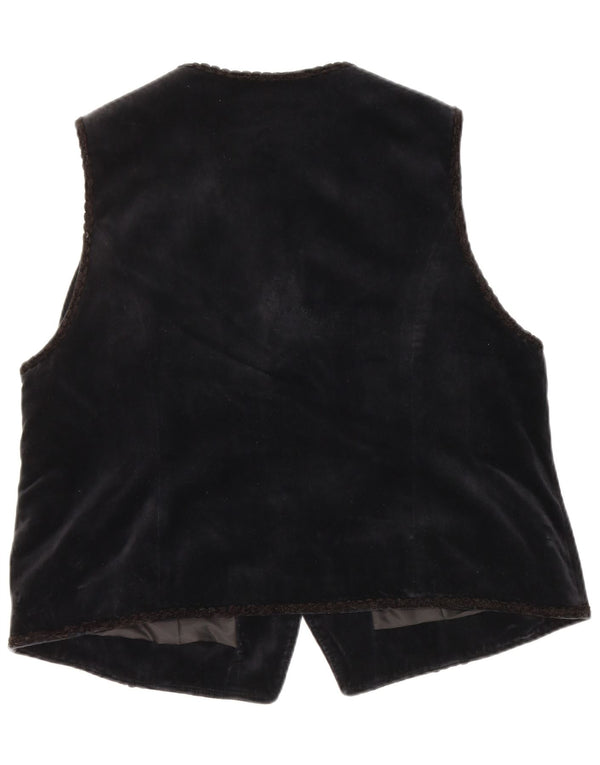 Meico Damen Samtweste UK 22 3XL Schwarz Baumwolle