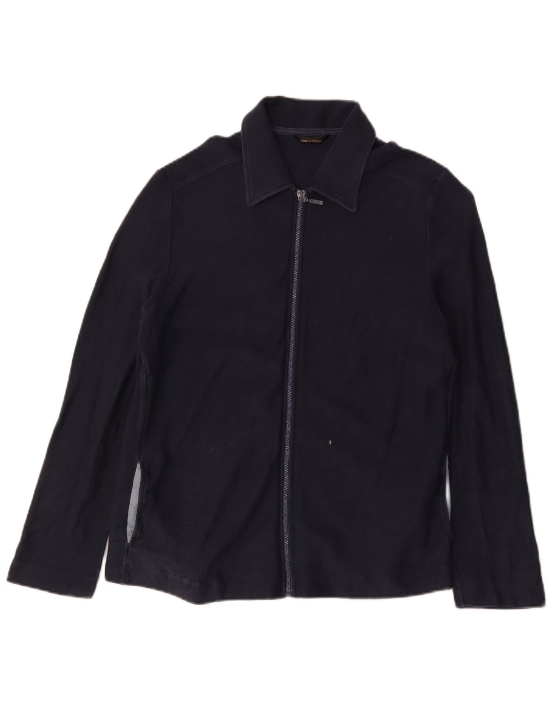 Marks & Spencer Damen Bomberjacke UK 16 Large Marineblaue Baumwolle