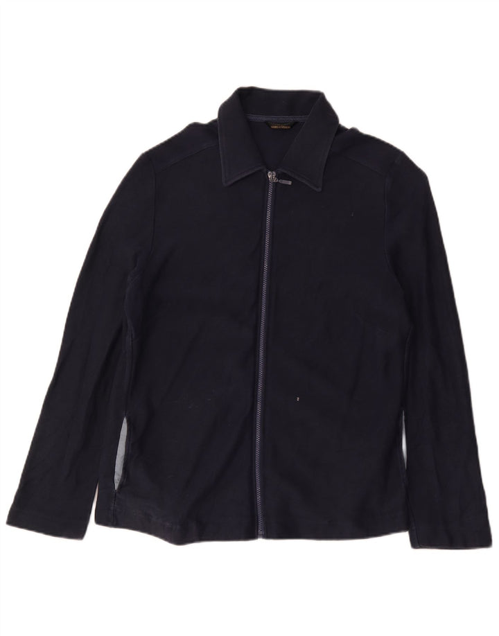 Marks & Spencer Damen Bomberjacke UK 16 Large Marineblaue Baumwolle