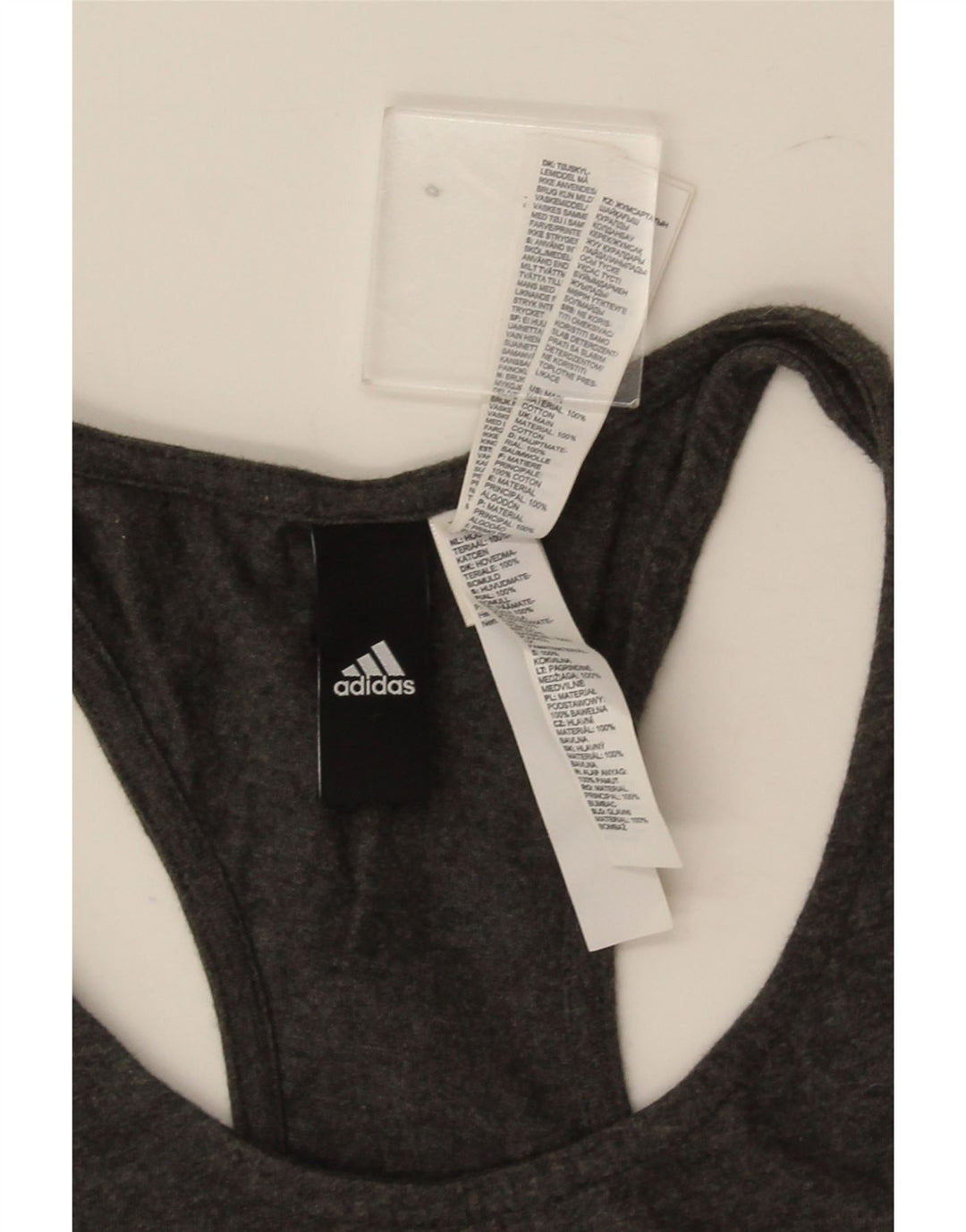 Adidas Damen Graphic Vest Top UK 12/14 Mittelgraue Baumwolle