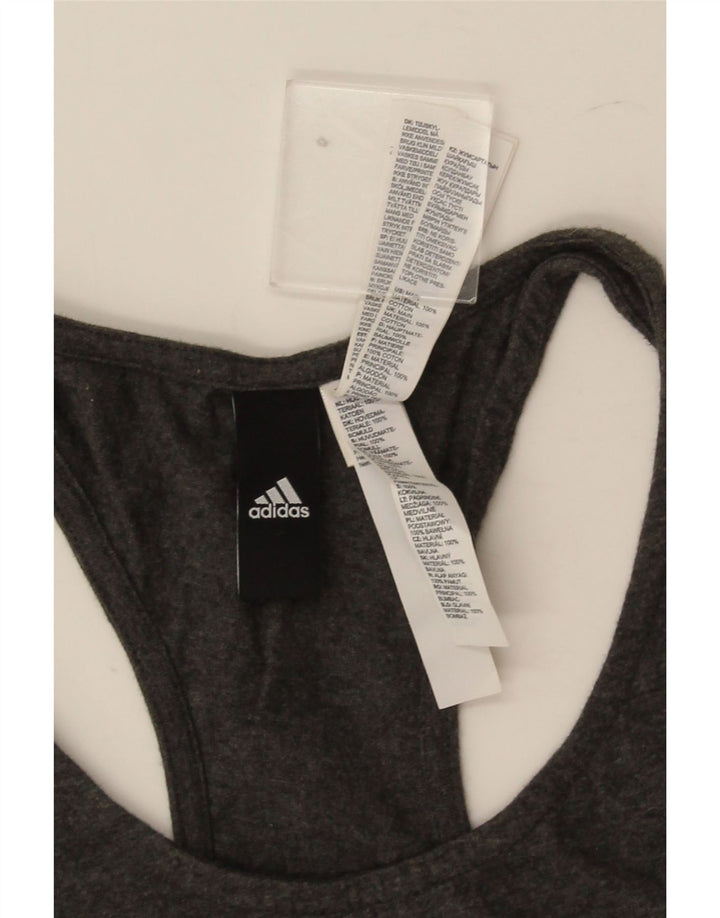 Adidas Damen Graphic Vest Top UK 12/14 Mittelgraue Baumwolle