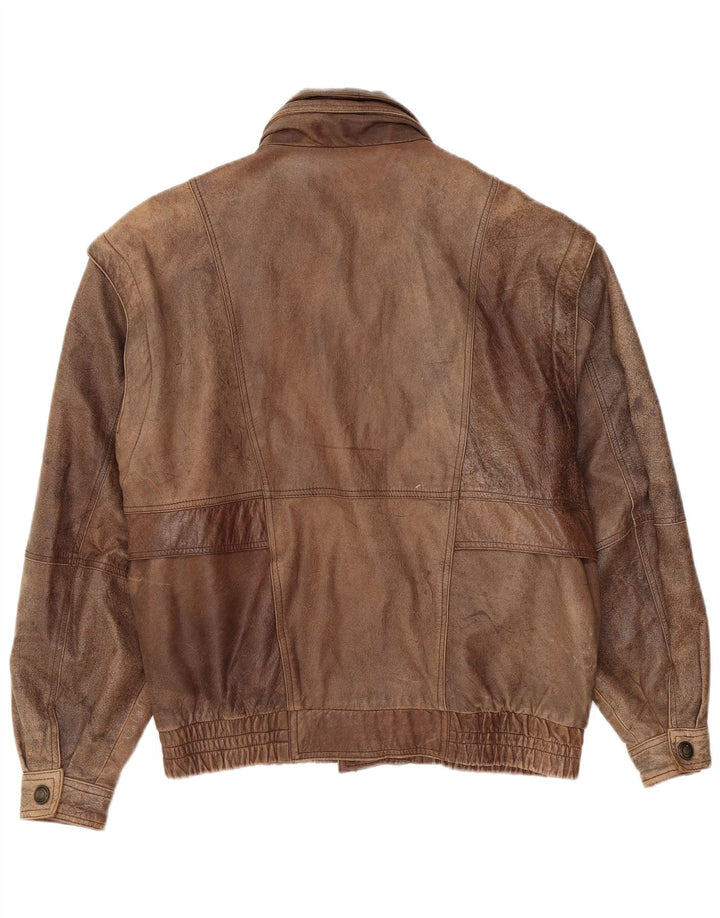 Vintage Herren Lederjacke IT 48 Mittelbraunes Leder