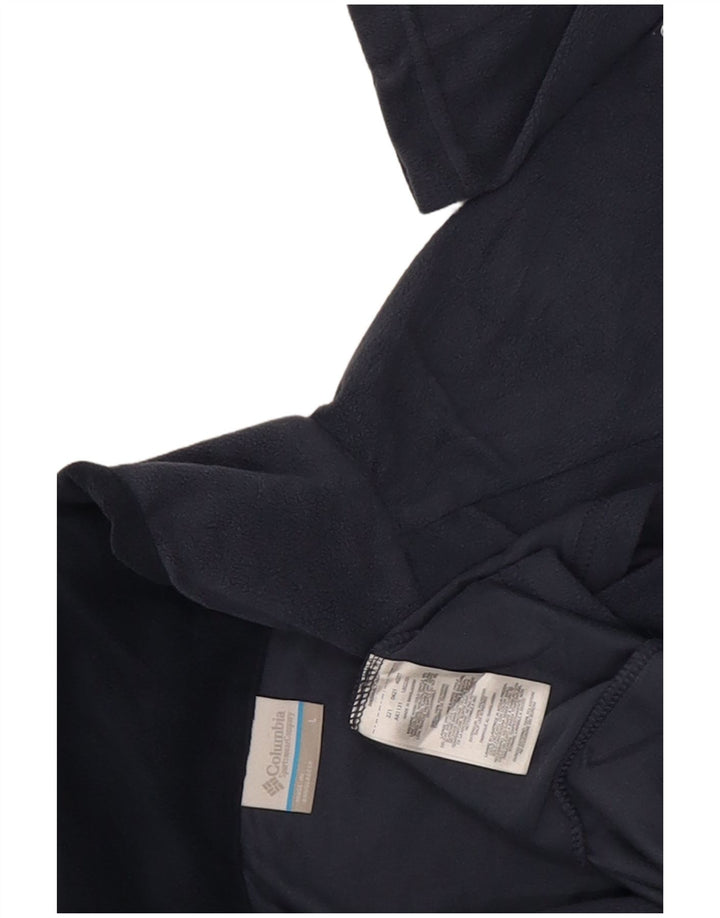 Columbia Herren-Fleecepullover mit Reißverschluss am Hals, groß, marineblaues Polyester