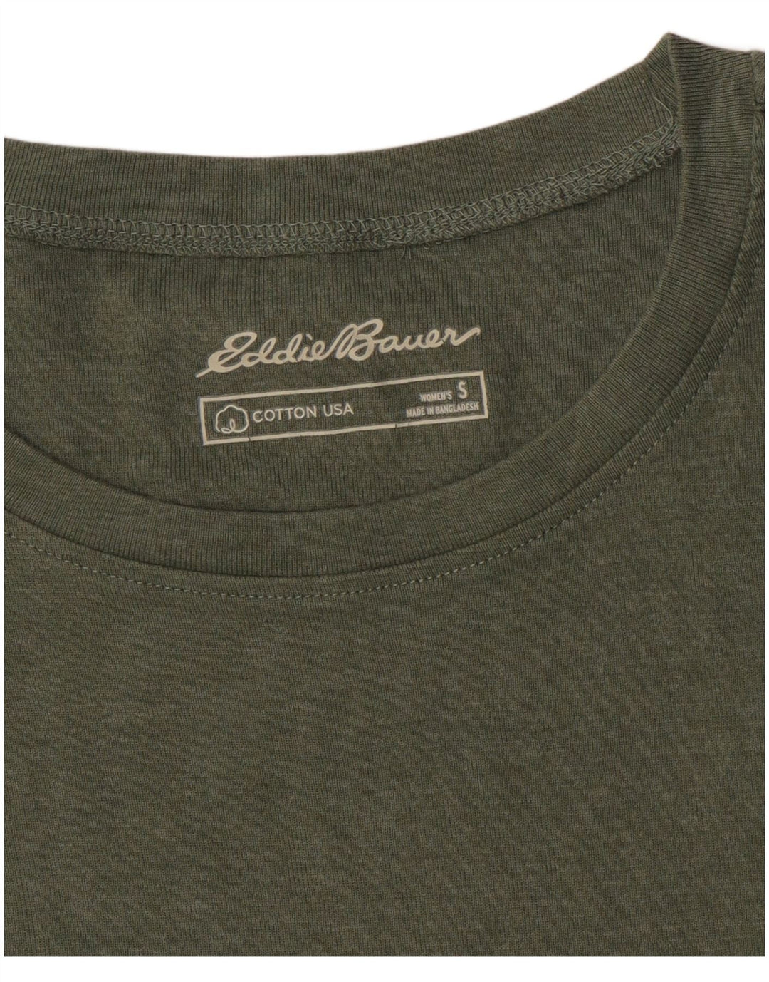 EDDIE BAUER Damen T-Shirt Top UK 10 Small Khaki Baumwolle