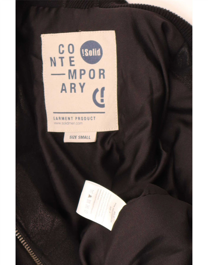 Zeitgenössische Herren-Lederjacke, UK 36, kleines schwarzes Leder