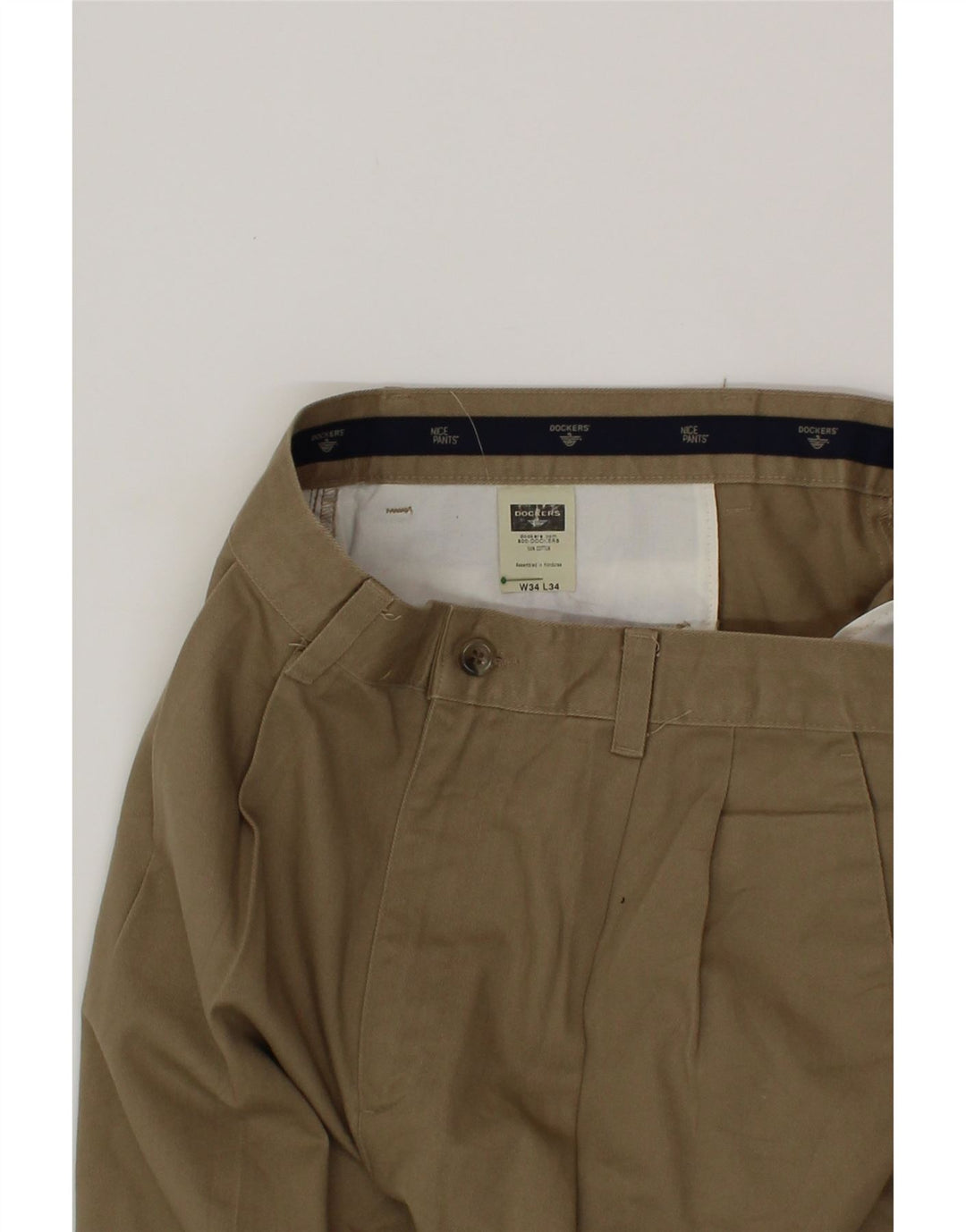 DOCKERS Mens Pegged Chino Shorts W34 Large Beige Cotton Vintage Dockers and Second-Hand Dockers from Messina Hembry 