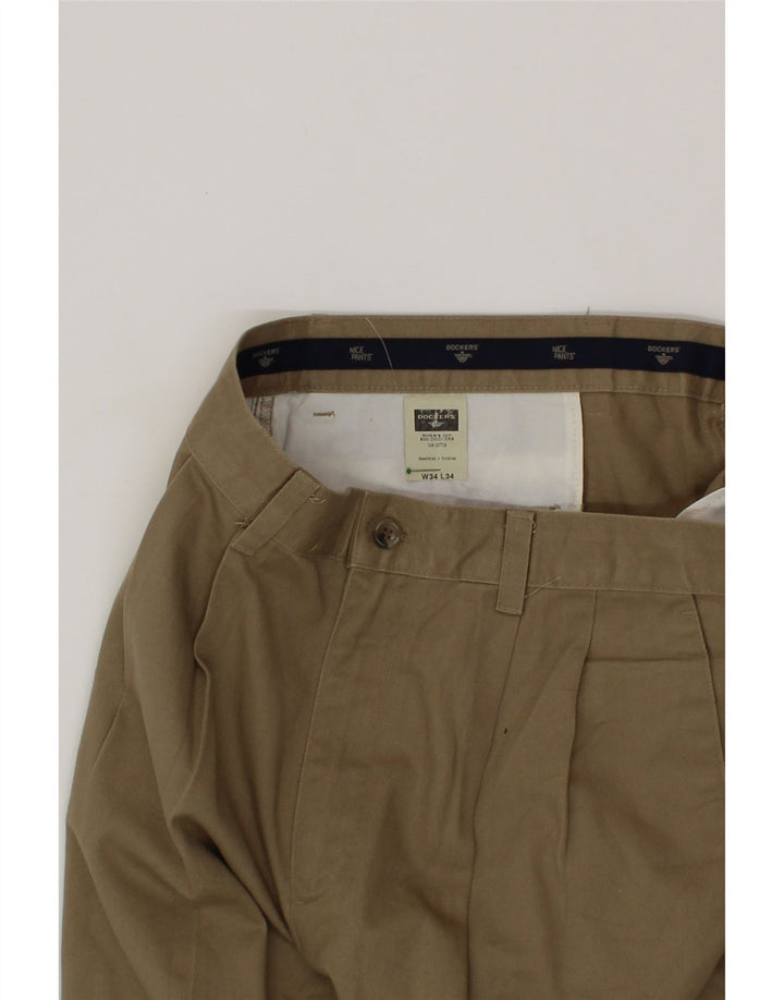 DOCKERS Mens Pegged Chino Shorts W34 Large Beige Cotton Vintage Dockers and Second-Hand Dockers from Messina Hembry 