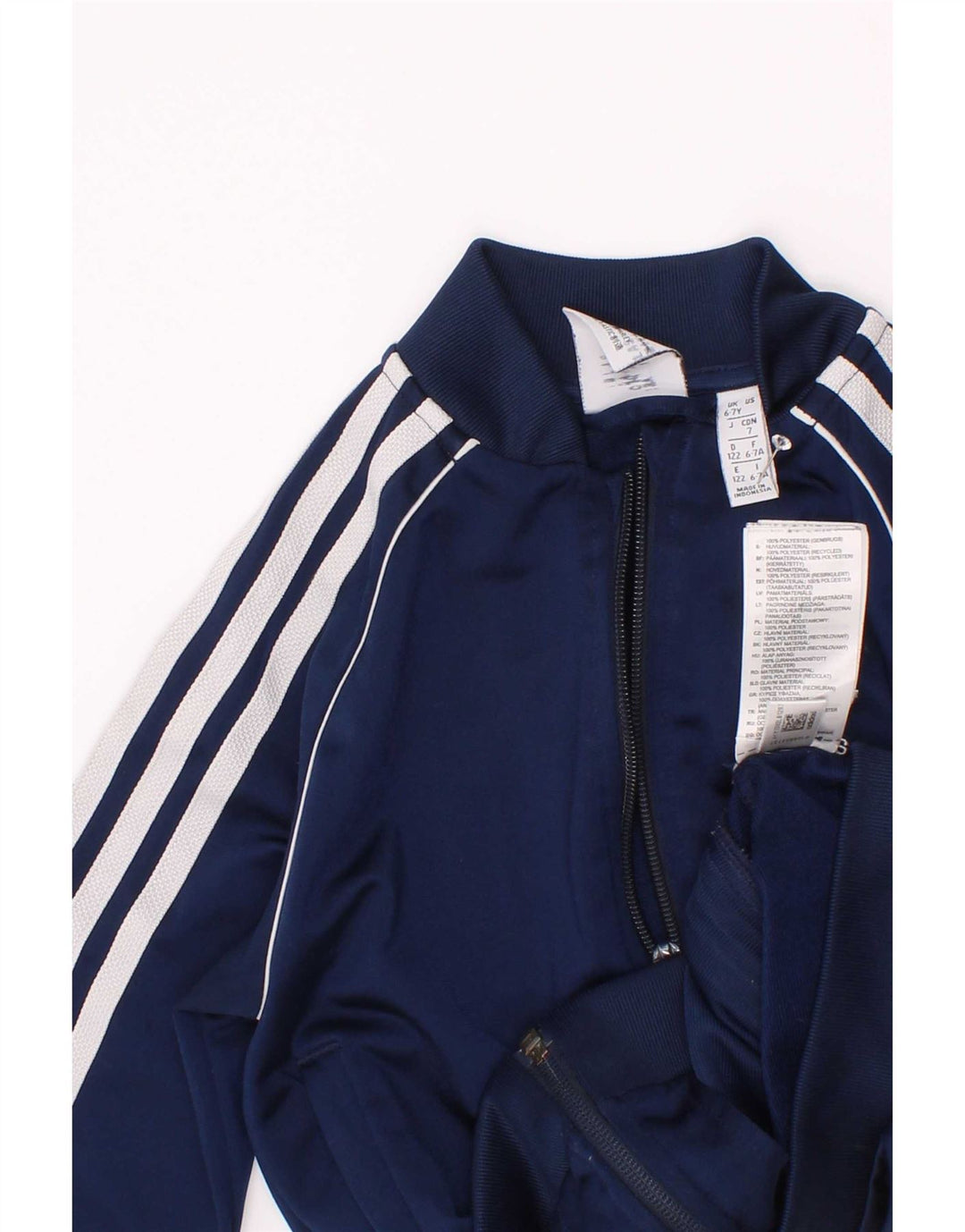 Adidas Jungen Trainingsanzug Top Jacke 6-7 Jahre Marineblau Polyester
