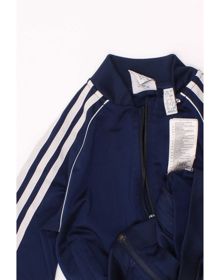 Adidas Jungen Trainingsanzug Top Jacke 6-7 Jahre Marineblau Polyester