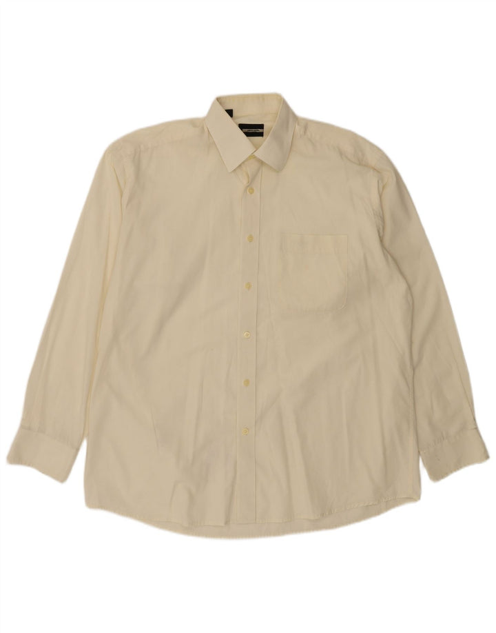 PIERRE CARDIN Herrenhemd Größe 42 16 1/2 Große cremefarbene Baumwolle