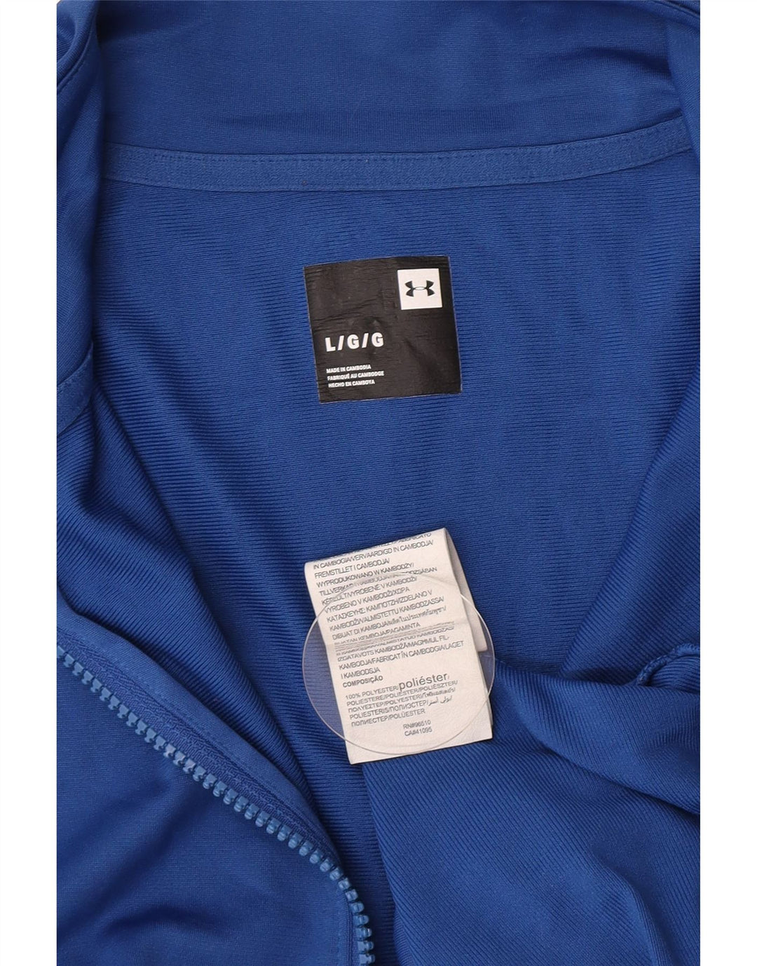 Under Armour Herren-Trainingsanzug-Top-Jacke, großes blaues Farbblock-Polyester