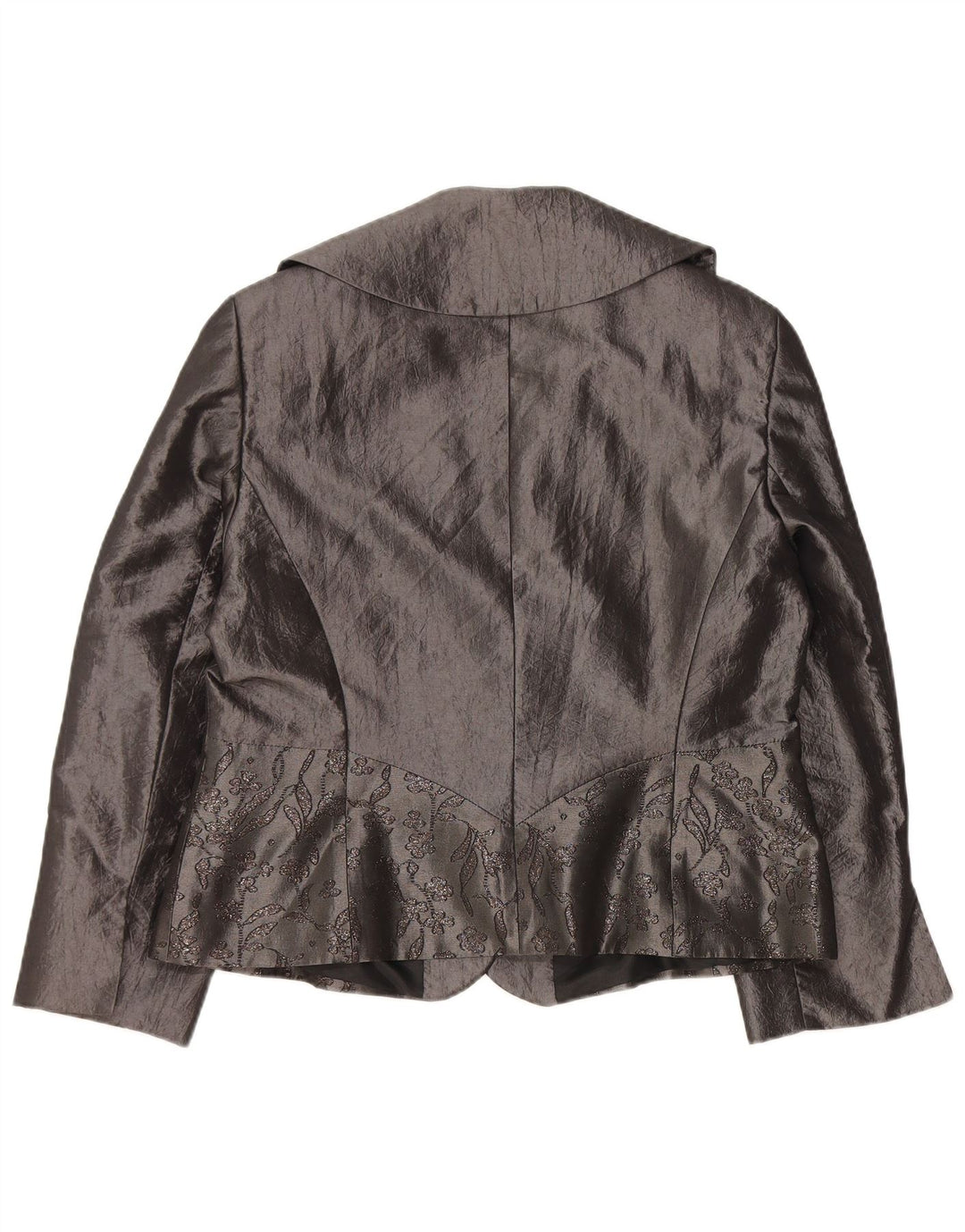 JOHN BENTLEY Damen-Cardigan-Oberteil UK 14 Large Graues Blumenmuster aus Polyester