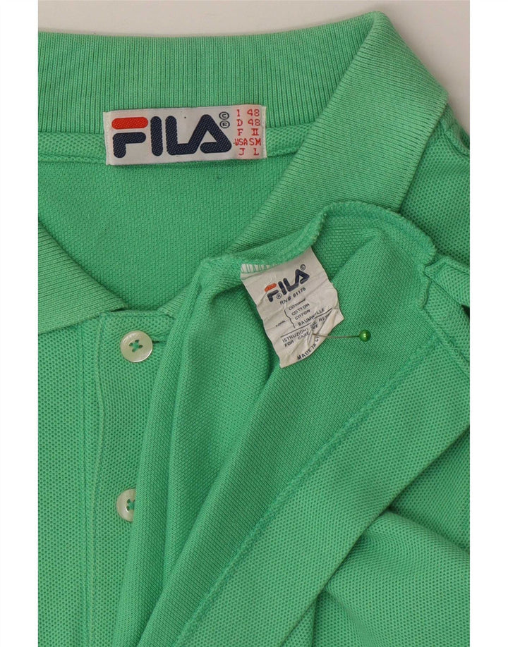 Fila Herren Poloshirt IT 48 Mittelgrüne Baumwolle