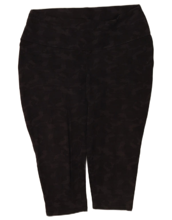 MINT VELVET Capri-Leggings für Damen, UK 18, XL, schwarze Camouflage-Baumwolle