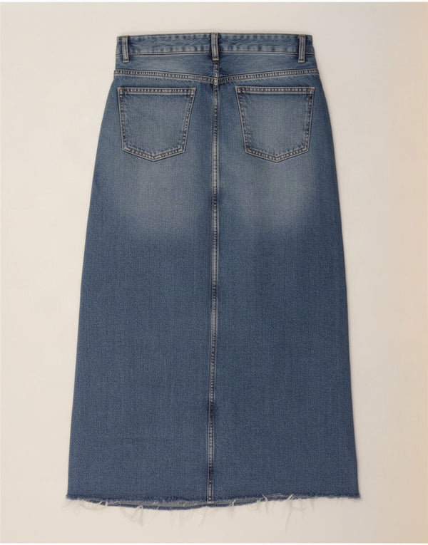 Zara Damen Jeansrock EU 34 2XS W24 Blaue Colourblock-Baumwolle