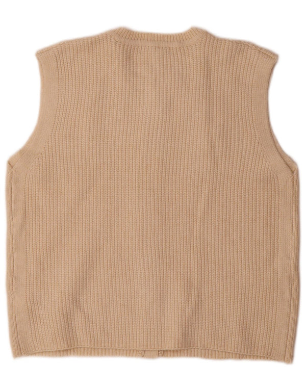 Marks & Spencer Damen Ärmelloser Cardigan-Pullover UK 14 Mittelbeige