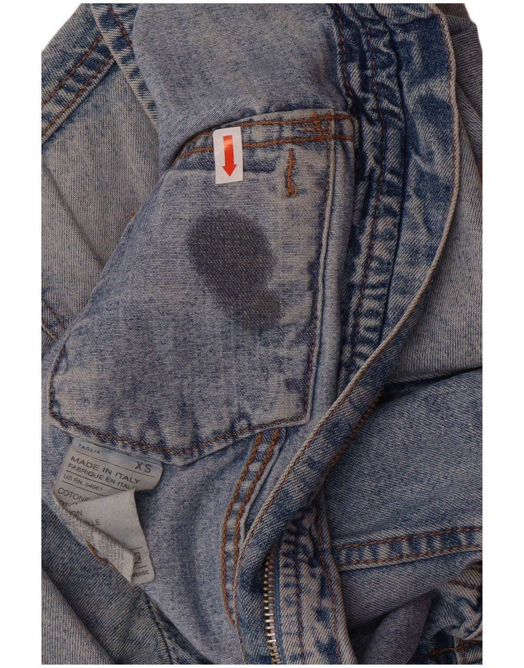 United Colors of Benetton Damen Crop Denim Jacke UK 6 XS Blue Classic