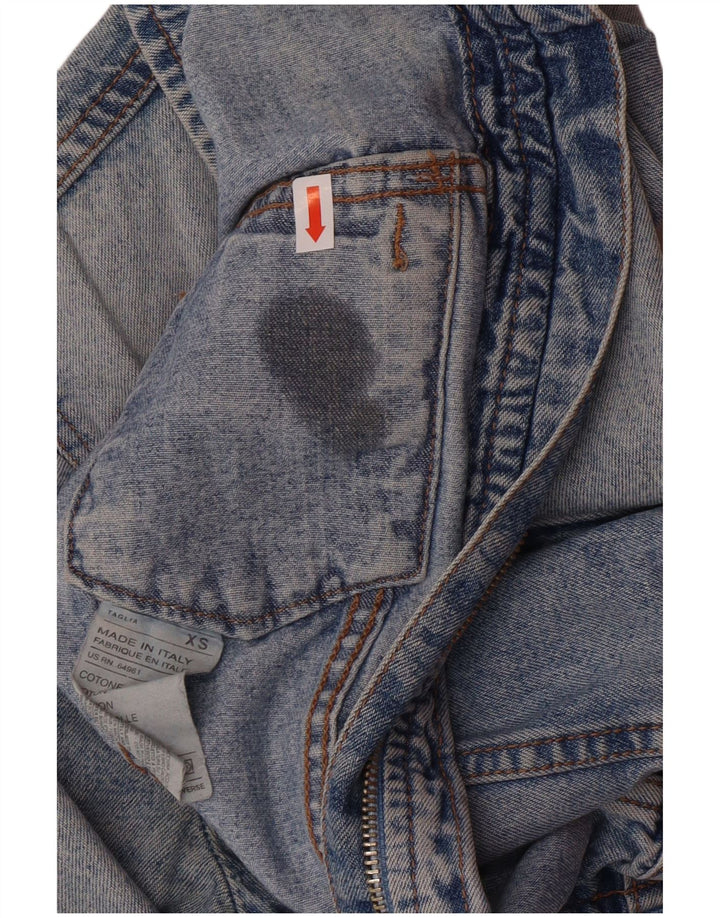 United Colors of Benetton Damen Crop Denim Jacke UK 6 XS Blue Classic